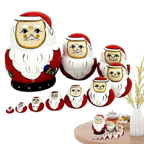 Tyinerc Panda-Spielzeug, aus Holz, Weihnachtspuppen, stapelbar, Cartoon-Design, 10 x Lernspielzeug, lustiges Spielzeug für Weihnachten und Tyinerc Panda-Spielzeug, aus Holz, Weihnachtspuppen, stapelbar, Cartoon-Design, 10 x Lernspielzeug, lustiges Spielzeug für Weihnachten und von Tyinerc