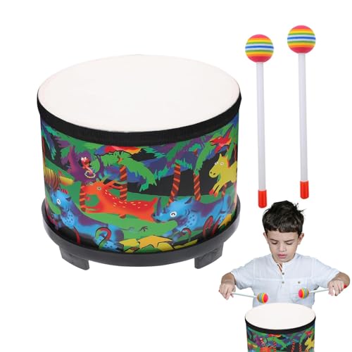 Tyinerc Percussionsinstrument, Trommel für Musikinstrumente mit 8 Zoll (20,3 cm) – Musiktrommel aus farbigem Holz für mit 2 Schlägeln für von Tyinerc