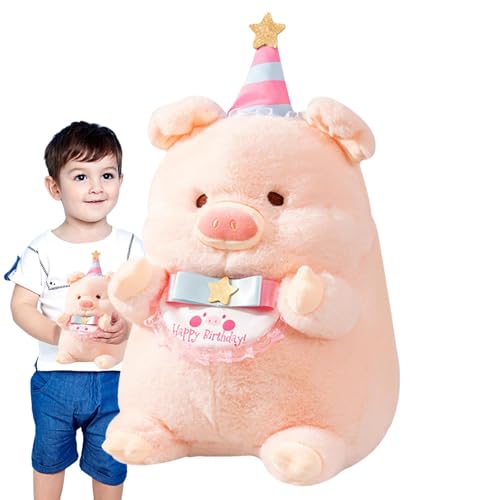 Tyinerc Plüschtier mit rosa Schweinchen, weiches Schweinchen-Plüschtier | Weiches und bequemes Kuschelkissen – Plüschkissen mit Banner "Happy Birthday" für Geburtstag, Tyinerc Plüschtier mit rosa Schweinchen, weiches Schweinchen-Plüschtier | Weiches und bequemes Kuschelkissen – Plüschkissen mit Banner "Happy Birthday" für Geburtstag, von Tyinerc
