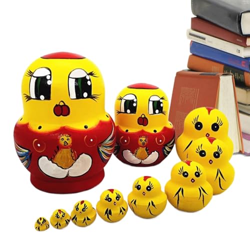 Tyinerc Puppen für Puppen, stapelbar, aus Holz, Cartoon-Puppen | lustige Heimdekoration, Nistspielzeug für Weihnachten, Neujahr, Halloween, Tyinerc Puppen für Puppen, stapelbar, aus Holz, Cartoon-Puppen | lustige Heimdekoration, Nistspielzeug für Weihnachten, Neujahr, Halloween, von Tyinerc