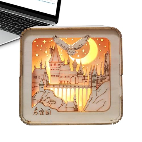 Tyinerc Puzzle, Puzzles aus Holz, geschnitzte Tischlampen aus Holz | Nachtlicht für niedliches Modellbau-Set, Schlafzimmer-Schreibtischlampe für Tischfenster von Tyinerc