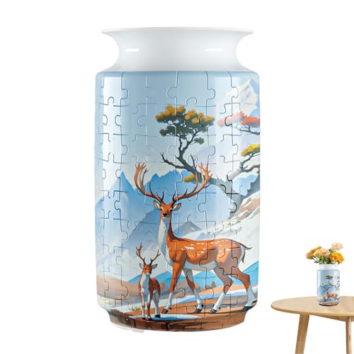 Tyinerc Puzzle-Vase für die Heimdekoration, 3D-Puzzle-Vase, einzigartige Blumenvase, integrierte Wasserflasche, Puzzle-Vase mit getrockneten Blumen für Erwachsene, 3D-Neuheit, für von Tyinerc