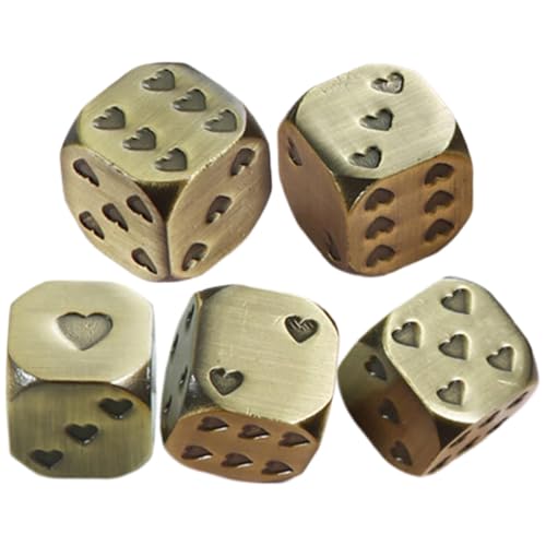 Tyinerc Rollenspiel-Würfel, Herzwürfel – Unterhaltungswürfel mit Herzmotiv – 6-seitige Tischspielwürfel, 5-fache runde Metallecken für Mahjong-Spiele für Brettspiele Tyinerc Rollenspiel-Würfel, Herzwürfel – Unterhaltungswürfel mit Herzmotiv – 6-seitige Tischspielwürfel, 5-fache runde Metallecken für Mahjong-Spiele für Brettspiele von Tyinerc