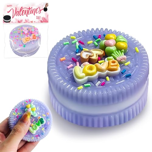 Anti Stress Spielzeug Keks, Squishy Squeeze Toy, Valentinstags Squishy Fidget Spielzeug, Sensory Toys, Stressabbau Spielzeug (Lila) von Tylices