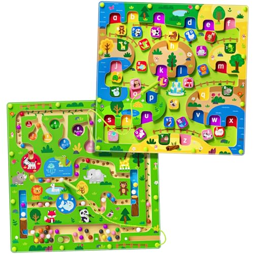 2-in-1 Magnetisches Farb- und Zahlen-Zoo-Labyrinth. Doppelseitiges Holzpuzzle mit Magnetalphabet. Feinmotorik-Training. Montessori-Vorschulspielzeug. Geschenk für Jungen und Mädchen von 3-5 Jahren. 2-in-1 Magnetisches Farb- und Zahlen-Zoo-Labyrinth. Doppelseitiges Holzpuzzle mit Magnetalphabet. Feinmotorik-Training. Montessori-Vorschulspielzeug. Geschenk für Jungen und Mädchen von 3-5 Jahren. von Tymokcall
