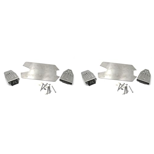 Tynmoel 2X Edelstahl Chassis Armor Front Rear Protector Unterfahrschutz für 1/10 Arrma VORTEKS Big Rock RC Car Upgrade Teile von Tynmoel