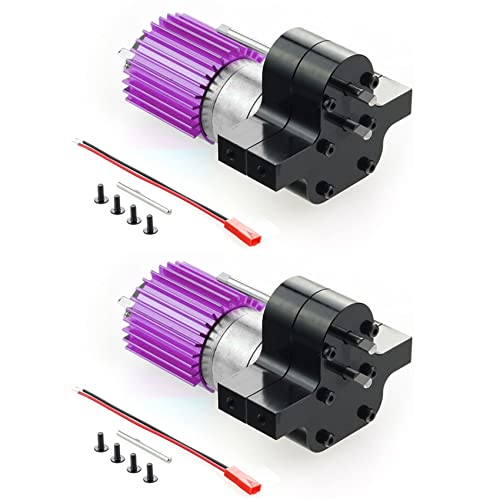 Tynmoel 2X Metall 370 Motor Getriebe Getriebe Box für C14 C24 B24 B36 MN D90 D99 MN99S RC Auto Upgrade Teile,Schwarz von Tynmoel