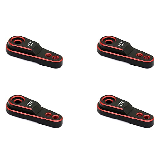 Tynmoel 4X Hart Aluminium Legierung 25T M3 Lenkung Glied Servo Arm Horn für 1/10 RC Crawler TRX4 Metall Upgrade Teile, Rot Tynmoel 4X Hart Aluminium Legierung 25T M3 Lenkung Glied Servo Arm Horn für 1/10 RC Crawler TRX4 Metall Upgrade Teile, Rot von Tynmoel