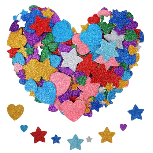 Tyqour 150 Stück Glitter Schaumstoff Aufkleber Stern und Herz Sticker Bunte Schaumstoff Sticker Set Selbstklebend Glitzer Moosgummi Stickers für Kinder Wand Dekoration Basteln Kartenherstellung Tyqour 150 Stück Glitter Schaumstoff Aufkleber Stern und Herz Sticker Bunte Schaumstoff Sticker Set Selbstklebend Glitzer Moosgummi Stickers für Kinder Wand Dekoration Basteln Kartenherstellung von Tyqour