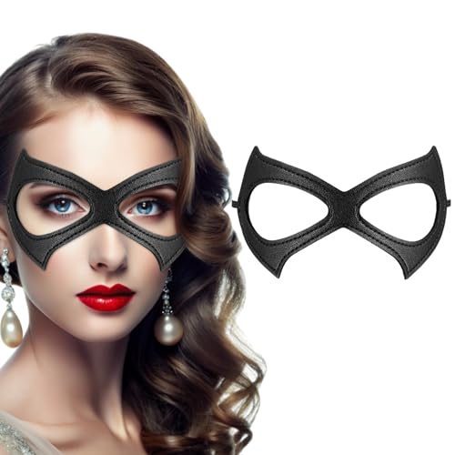Tyqour Catwoman Maske Verstellbare Katzenmaske Schwarze Leder Catwoman Kostüm Halb Gesicht Katze Maske Damen Katze Kätzchen Ledermaske für Halloween Maskerade Fasching Karneval Cosplay Party Tyqour Catwoman Maske Verstellbare Katzenmaske Schwarze Leder Catwoman Kostüm Halb Gesicht Katze Maske Damen Katze Kätzchen Ledermaske für Halloween Maskerade Fasching Karneval Cosplay Party von Tyqour