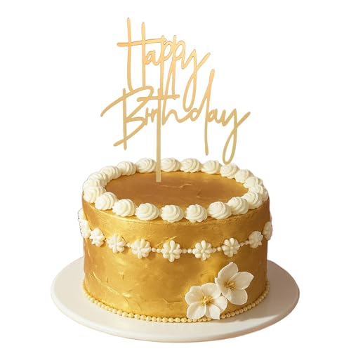 Tyqour Happy Birthday Tortendeko Geburtstag Gold Acryl Kuchen Deko Geburtstag Gold Cake Topper Happy Birthday Cake Topper Kuchendeko Geburtstags Kuchen Dekoration für Junge Mädchen Frauen Mann14x10cm Tyqour Happy Birthday Tortendeko Geburtstag Gold Acryl Kuchen Deko Geburtstag Gold Cake Topper Happy Birthday Cake Topper Kuchendeko Geburtstags Kuchen Dekoration für Junge Mädchen Frauen Mann14x10cm von Tyqour