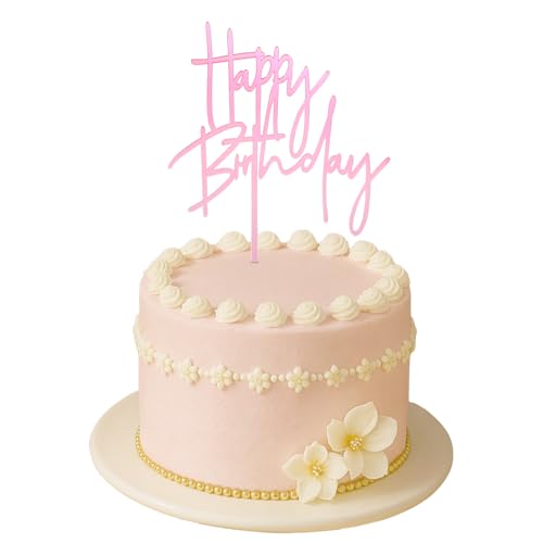 Tyqour Rosa Happy Birthday Tortendeko Geburtstag Acryl Cake Topper Happy Birthday Cake Topper Rosa Acryl Kuchen Deko Geburtstag Kuchendeko Geburtstags Cupcake-Topper Dekoration für Junge Mädchen Tyqour Rosa Happy Birthday Tortendeko Geburtstag Acryl Cake Topper Happy Birthday Cake Topper Rosa Acryl Kuchen Deko Geburtstag Kuchendeko Geburtstags Cupcake-Topper Dekoration für Junge Mädchen von Tyqour