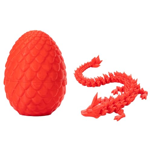 3D Printed Dragon Egg, Fully Movable Dragon Egg with Dragon, Crystal Clear Restless Dragon Figures, Desk Dragon Toy for Homes Office, Easter Egg Hunt von Tytlyworth