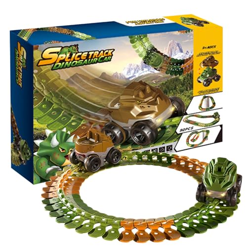 Dinosaurier-Rennwagen, Schienenkletter-Elektroauto-Spielzeug, Verfolgt veränderbare Rennwagenspielzeuge, um die Fantasie von Kindern über 3 Jahren zu trainieren Tytlyworth von Tytlyworth