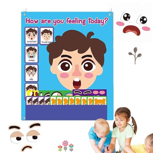 Filzaufkleber für Kinder, Spiele mit lustigen Gesichtern - Filzaufkleber für soziales und emotionales Lernen - Spielzeug zum Ändern des Ausdrucks für Zuhause, Schule, Park, Auto und draußen von Tytlyworth