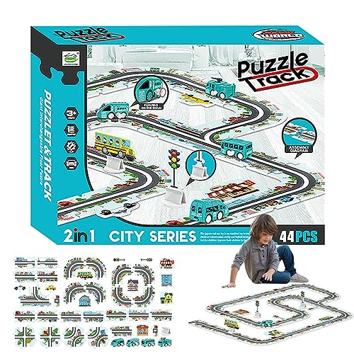 Puzzle-Track-Spielzeugset | Zusammengebautes Eisenbahnwaggon-Spielzeug für Kinder mit Puzzle | Entwicklungsspielzeug für die Eltern-Kind-Interaktion, Kinderspielplatz, Tytlyworth von Tytlyworth