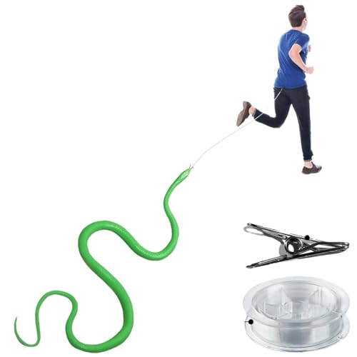 Snake Prank with String Clip - Clip On Snake Prank, Fake Rubber Snake on a String Prank That Chases People, Golf clip-on snake show, Realistic Rubber Snake Prank Toy, Novelty Fake Snake Prank Toys von Tytlyworth