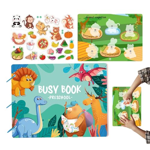 Tytlyworth Montessori-Ruhebücher, Beschäftigungsbuch für Vorschulkinder - Wiederverwendbares Kinder-Stickerbuch zum Thema Lebenskompetenzen,Vorschulspielzeug, pädagogisches kognitives von Tytlyworth