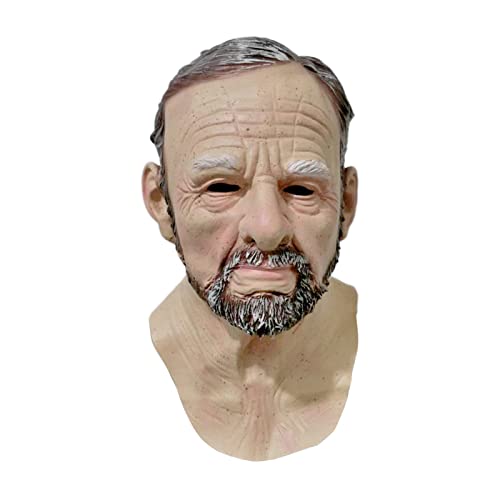 Tytlyworth Old Man Mask Realistische Halloween Latex menschliche Gesichtsmaske mit Haar und Brille Cosplay Requisiten von Tytlyworth