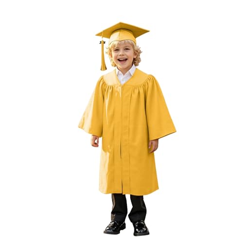 Abschlusskleid, Kindergartenkleid, Kappe, Quasten-Set, Abschlusskappe und Kleid, Set für Kinder, bequem, mit Abschlusshut, Quaste, Karte, Schärpe, Verkleidungsrequisiten von Tyuffghet