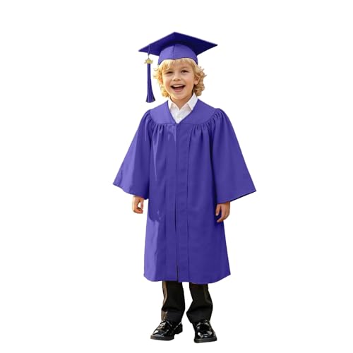 Abschlusskleid, Kindergartenkleid, Kappe, Quasten-Set, Abschlusskappe und Kleid, Set für Kinder, bequem, mit Abschlusshut, Quaste, Karte, Schärpe, Verkleidungsrequisiten von Tyuffghet