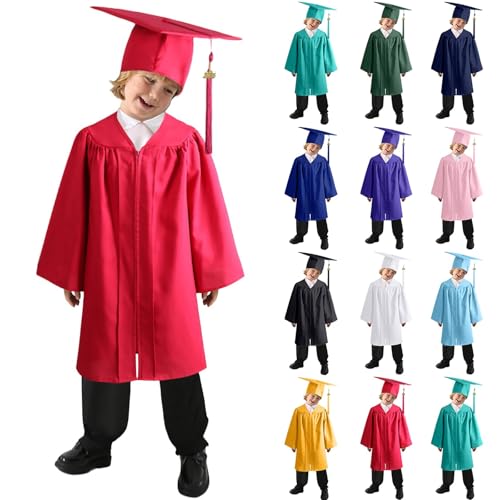 Abschlusskleid, Kindergartenkleid, Kappe, Quasten-Set, Abschlusskappe und Kleid, Set für Kinder, bequem, mit Abschlusshut, Quaste, Karte, Schärpe, Verkleidungsrequisiten von Tyuffghet