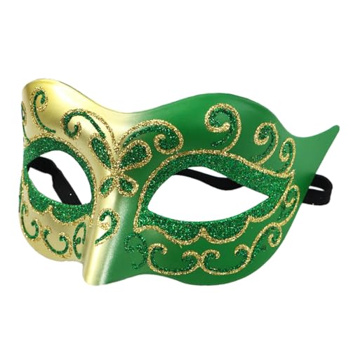Mardi für Männer, golden grün, für Party, Frauen, Maskerade, Kostüm, Partyzubehör, kleine Schönheit, Augen bemalt, Goldstaub, halbes Gesicht, hochwertige Falscher Bart Mit Schnurrbart (F, One Size) Mardi für Männer, golden grün, für Party, Frauen, Maskerade, Kostüm, Partyzubehör, kleine Schönheit, Augen bemalt, Goldstaub, halbes Gesicht, hochwertige Falscher Bart Mit Schnurrbart (F, One Size) von Tyuffghet