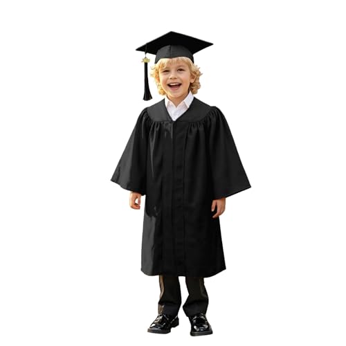 Tyuffghet Abschlusskappe und Kleid für Kinder, 2025 Abschlusskleid und Kappe mit Quaste, Kindergarten-Abschlusskappe und Kleid für Kinder, Abschlussgeschenk, Jungen, Mädchen, Grundschule, 2 Stück von Tyuffghet