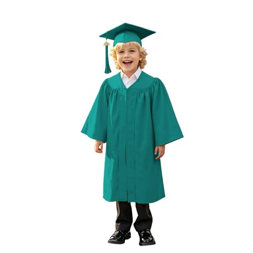 Tyuffghet Abschlusskappe und Kleid für Kinder, 2025 Abschlusskleid und Kappe mit Quaste, Kindergarten-Abschlusskappe und Kleid für Kinder, Abschlussgeschenke, Jungen, Mädchen, Grundschule, 2 Stück von Tyuffghet