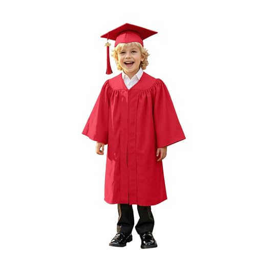 Tyuffghet Abschlusskappe und Kleid für Kinder, 2025 Abschlusskleid und Kappe mit Quaste, Kindergarten-Abschlusskappe und Kleid für Kinder, Abschlussgeschenke, Jungen, Mädchen, Grundschule, 2 Stück von Tyuffghet