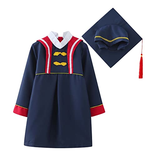 Tyuffghet Abschlusskleid-Set, Abschlusskleid und Quasten-Set, Abschlusskappe und Kleid, Set für Kinder, bequem, mit passendem Hut und Quaste, Umhang, Uniform, Verkleidungsrequisiten für Vorschule von Tyuffghet