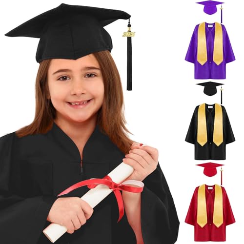 Tyuffghet Abschlusskleid für Kinder, Abschlusskleid und Kappe, Quasten-Sets, Abschlusskleid mit Abschluss, glänzend, mit Quaste, Umhang, Jungen, Mädchen, Vorschule, Kindergarten für Kindergarten Tyuffghet Abschlusskleid für Kinder, Abschlusskleid und Kappe, Quasten-Sets, Abschlusskleid mit Abschluss, glänzend, mit Quaste, Umhang, Jungen, Mädchen, Vorschule, Kindergarten für Kindergarten von Tyuffghet