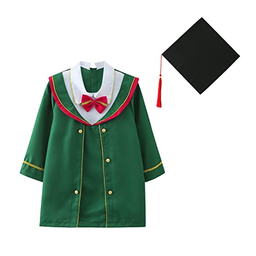 Tyuffghet Abschlusskleid für Kindergarten und Abschlusskleid, Kinderzimmer-Abschlusskappe und Kleid für Kinder, glänzend, mit passendem Hut und Quaste, Umhang, Uniform, Verkleidungsrequisiten für von Tyuffghet