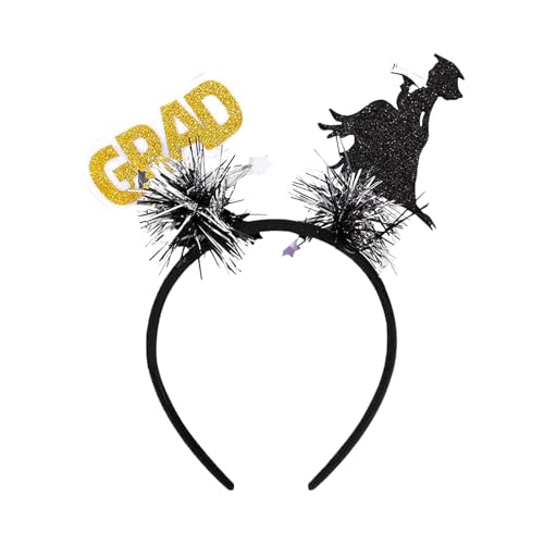 Tyuffghet Stirnband mit goldfarbenem Glitzer und Quaste, Schwarz (Farbe B) von Tyuffghet