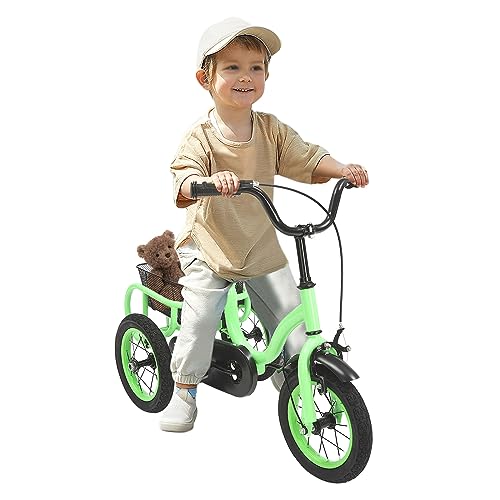 12 Zoll Dreirad für Kinder, 3 Räder Kinderfahrrad mit Single Speed, Hintere Korb, Verstellbarer Sitzhöhe und Lenkerhöhe, Fahrrad Dreirädriges für Jungen & Mädchen 2-5 Jahren 12 Zoll Dreirad für Kinder, 3 Räder Kinderfahrrad mit Single Speed, Hintere Korb, Verstellbarer Sitzhöhe und Lenkerhöhe, Fahrrad Dreirädriges für Jungen & Mädchen 2-5 Jahren von Tyvotrend