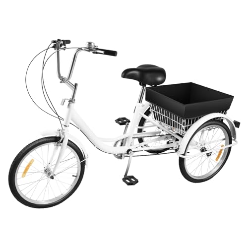 20 Zoll Dreirad, 3 Räder Fahrrad 8 Gang Seniorenfahrrad mit Hintere Korb, Verstellbaren Lenker 102.5-108cm und Sattel 74-90cm, City Einkauffahrrad für Erwachsene Senioren 20 Zoll Dreirad, 3 Räder Fahrrad 8 Gang Seniorenfahrrad mit Hintere Korb, Verstellbaren Lenker 102.5-108cm und Sattel 74-90cm, City Einkauffahrrad für Erwachsene Senioren von Tyvotrend