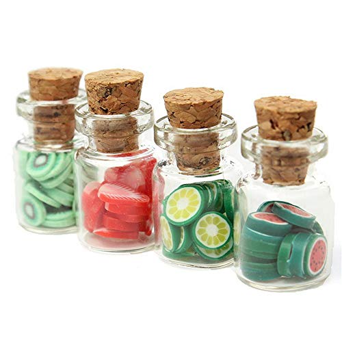 Puppenhaus Glas Obst Glas mit Deckel handgemachte Accessoires Obst Scheibe mit Konserven Mini Food Zubehör 1:12 zufällige Farbe 4pcs kostengünstig und langlebig Nettes Design von U-K