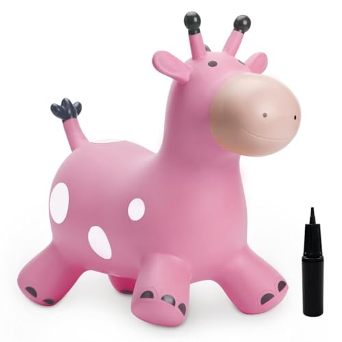 U&C Planet Hüpftier für Kinder Aufblasbare Giraffe Rosa Giraffe Hüpfer mit Handpumpe,Sprungpferd Hüpfspielzeug Geschenk für Kinder Alter 1-6 U&C Planet Hüpftier für Kinder Aufblasbare Giraffe Rosa Giraffe Hüpfer mit Handpumpe,Sprungpferd Hüpfspielzeug Geschenk für Kinder Alter 1-6 von U&C Planet