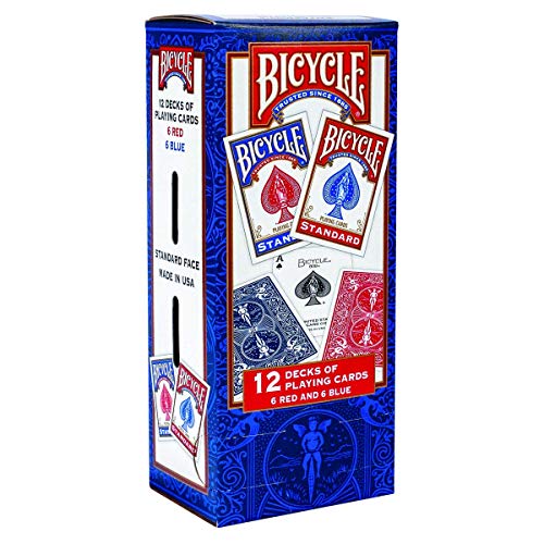 BICYCLE POKER - Lot de 12 jeux (6 Jeux blaus / 6 Jeux rots) von U.S. Playing Card