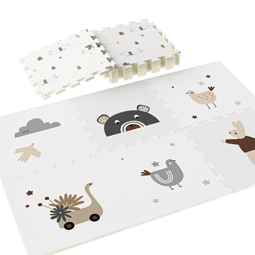 Uanlauo Puzzlematte Baby, XPE Schaumstoff Puzzlematte, 6 pcs(59x59x2cm) Puzzelmatten für Kinder,XXL Puzzlematte Boden,Ungiftig & Geruchsneutral,BPA & Formaldehyd FREI von UANLAUO
