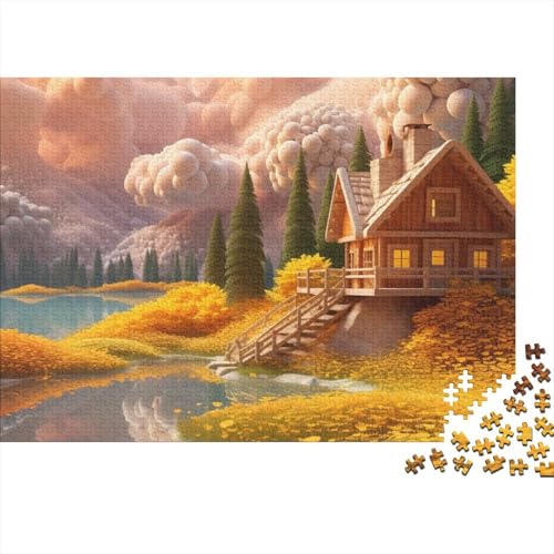 Cartoon Holzhaus 1000-teilige Puzzle Puzzles House Holzpuzzles Puzzle Kinder Und Erwachsene Wohnkultur Ausgezeichnetes Geschenk 1000pcs (75x50cm) von UAPZISKCL