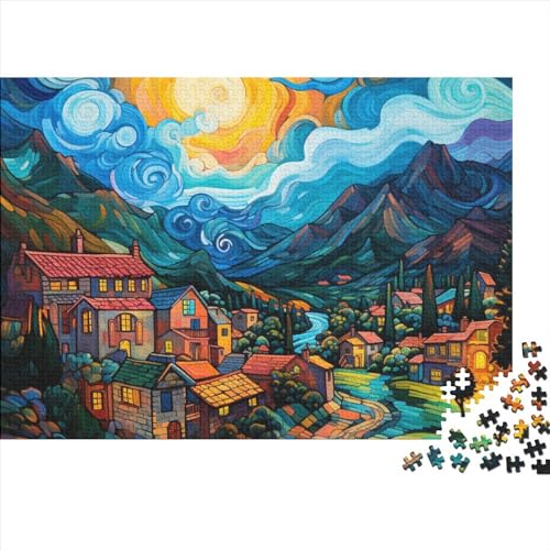 Dörfer Herausforderndes Wooden Puzzle Mit 1000 Teilen Moon Town Herausforderung Meets Lernen Perfekt Für Heimdekoration 1000pcs (75x50cm) von UAPZISKCL