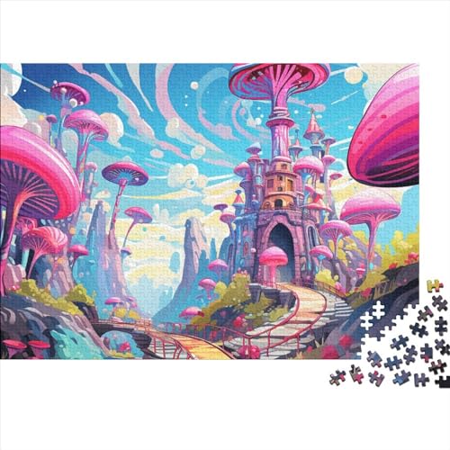 Dreamy Castle Puzzle aus Holz, Cartoon, 1000 Teile für Erwachsene und Kinder, ein raffiniertes Spielerlebnis, 1000 Stück (75 x 50 cm) von UAPZISKCL