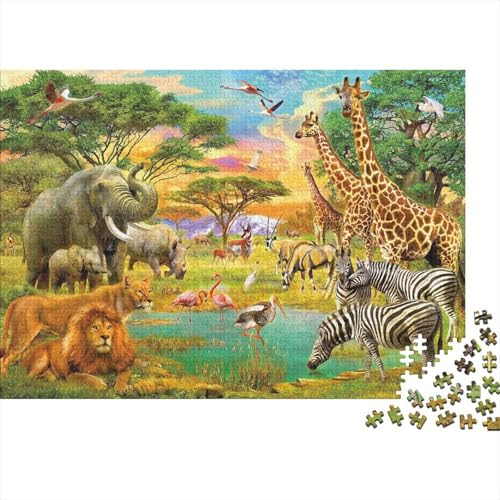 Dschungeltiere Holzpuzzle 1000 Teile Zoo-Puzzle Erwachsene - Challenge und Entspannung garantiert 1000 Stück (75 x 50 cm) von UAPZISKCL
