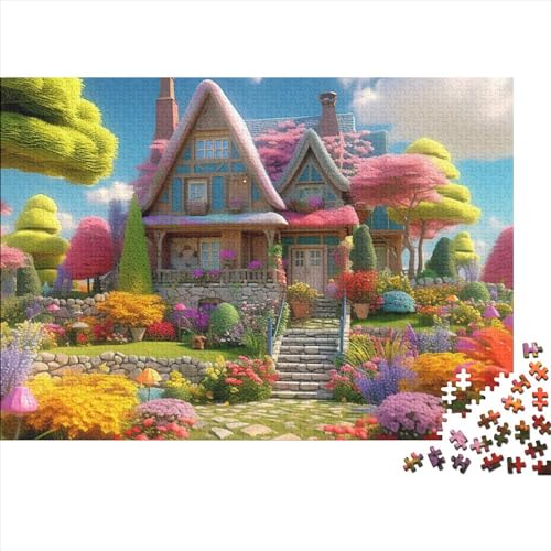 Fairy Tale Cottage Puzzle 1000 Teile Für Erwachsene Und Teenager Cartoon House Naturpuzzle Bezaubernde Landschaften - Geschenkidee Für Sie Oder Ihn 1000 Stück (75 x 50 cm) von UAPZISKCL