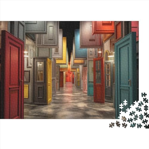 Farbige Türen 1000-teilige Puzzle Puzzles Trick Art Holzpuzzles Puzzle Für Erwachsene Und Kinder Ab 14 Jahren Herausforderung Meets Lernen 1000pcs (75x50cm) von UAPZISKCL