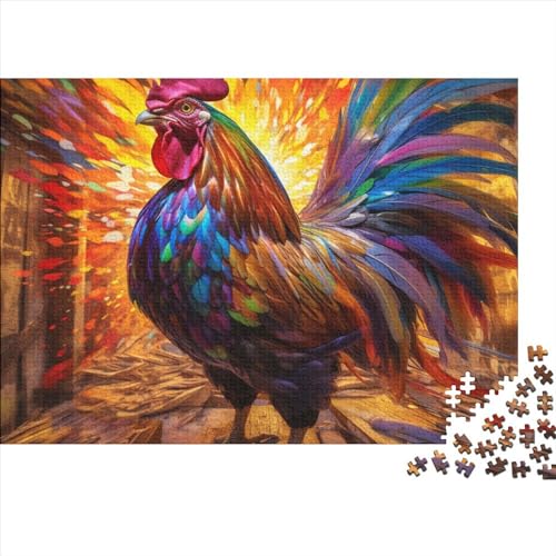 Galli Holzpuzzle Art Rooster 1000 Teile für Erwachsene und Kinder - ein raffiniertes Spielerlebnis Heimdekoration 1000 Stück (75 x 50 cm) von UAPZISKCL