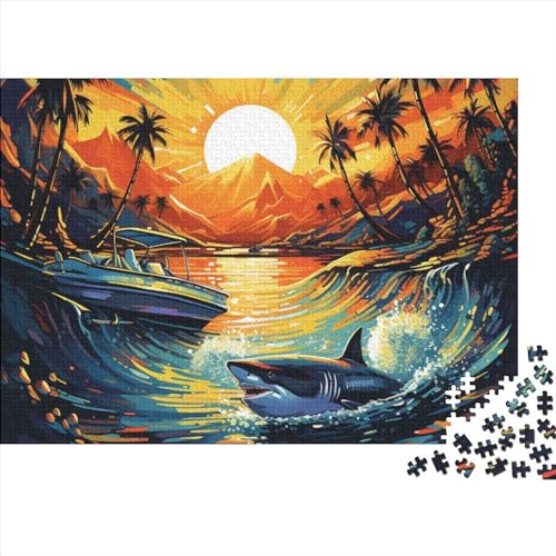 Haie Kunsthandwerkliches 1000-teiliges Puzzle Traumhai Buntes Legespiel EIN Tolles Stressabbauendes Spielzeug Für Erwachsene 1000pcs (75x50cm) von UAPZISKCL
