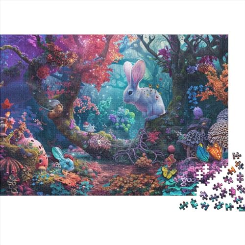 Kaninchen 1000-teilige Puzzle Puzzles Verzauberter Wald Lernspiele in Perfektion Kinder Und Erwachsene Wohnkultur 1000pcs (75x50cm) von UAPZISKCL