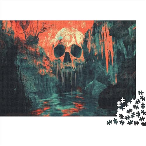 Schädel Head Puzzle 1000 Teile für Erwachsene Totenkopf Intelligentes Puzzle Und Kinder - Challenge Zusammen In Der Welt Der Puzzles 1000 Teile (75 x 50 cm) von UAPZISKCL